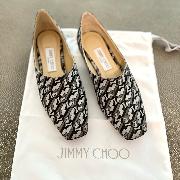 Jimmy Choo Joselyn Flat in Glitter Leather - Picture 4 of 7